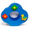 Lampe décorative pour enfant en bois en forme de nuage avec fleurs et canard, couleur bleue