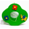 Lampe décorative pour enfant en bois vert avec fleurs et éléphant, vue frontale