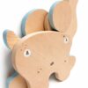Vue arrière du porte-manteau enfant en bois avec système de fixation murale