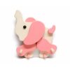 Porte-manteau mural enfant en bois – Éléphant rose Porte-manteau enfant en bois en forme d’éléphant rose avec crochets muraux