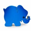 Bouton de meuble enfant en bois en forme d’éléphant bleu orienté vers la droite