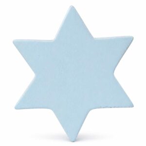 Bouton de meuble enfant en bois en forme d’étoile bleu pastel