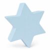 Pastel blue star children's furniture button in wood – side view Bouton de meuble enfant en bois en forme d’étoile bleu pastel, vue de côté
