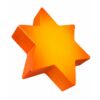 Orange wooden star children's furniture knob – side view Bouton de meuble enfant en bois en forme d’étoile orange, vue de côté