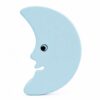 Bouton de meuble enfant lune bleu pastel en bois Bouton de meuble enfant en bois en forme de lune bleu pastel orientée vers la gauche