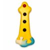 Bouton de meuble enfant en bois en forme de phare jaune avec vagues bleues