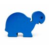 Bouton de meuble enfant en bois en forme de tortue bleue orientée vers la droite