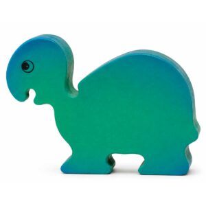 Bouton de meuble enfant tortue verte et bleue en bois Bouton de meuble enfant en bois en forme de tortue verte et bleue orientée vers la gauche