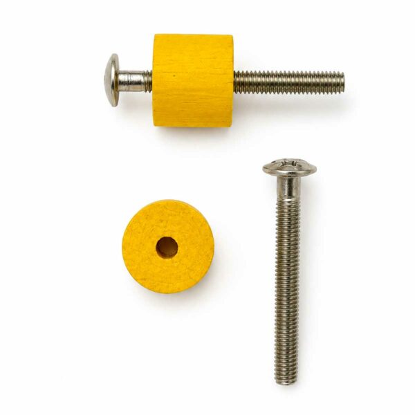 Kit de fixation pour bouton de meuble enfant avec vis et entretoise en bois