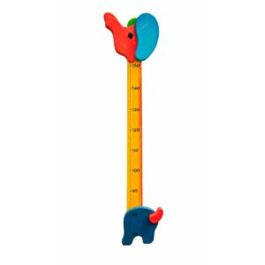 Toise enfant en bois avec éléphant multicolore