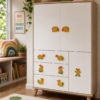Armoire enfant avec boutons de meuble animaux en bois colorés