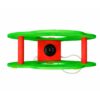 Lampe décorative pour enfant en bois vert avec fleurs et éléphant, vue de dessous