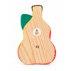 Vue arrière du porte-manteau enfant poire jaune en bois