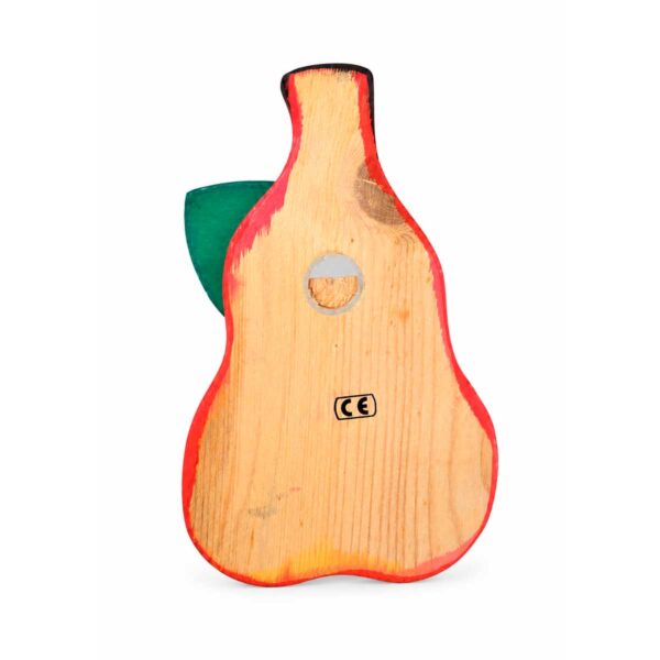 Vue arrière du porte-manteau enfant poire rouge en bois
