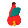 Porte-manteau enfant poire rouge en bois avec crochet jaune