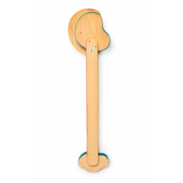 Vue arrière de la toise enfant lune et étoile en bois